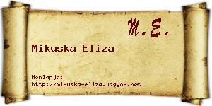 Mikuska Eliza névjegykártya